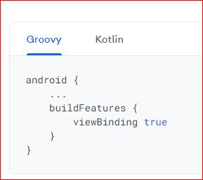 view binding build.gradle